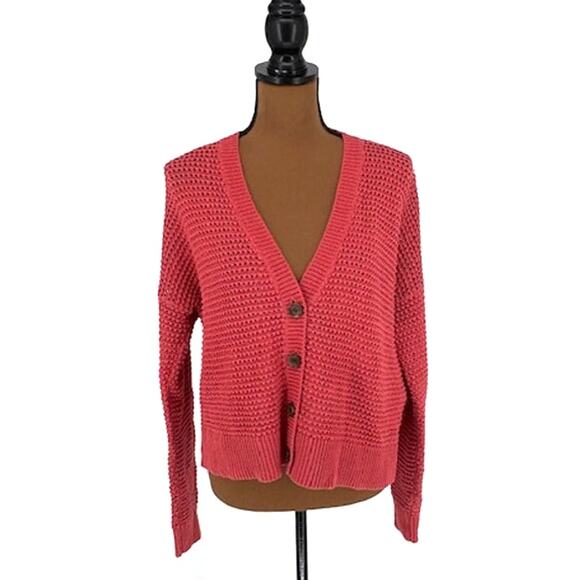 Madewell Sweaters - Madewell Hartley Button Front Cardigan Sweater in Red – Size Small